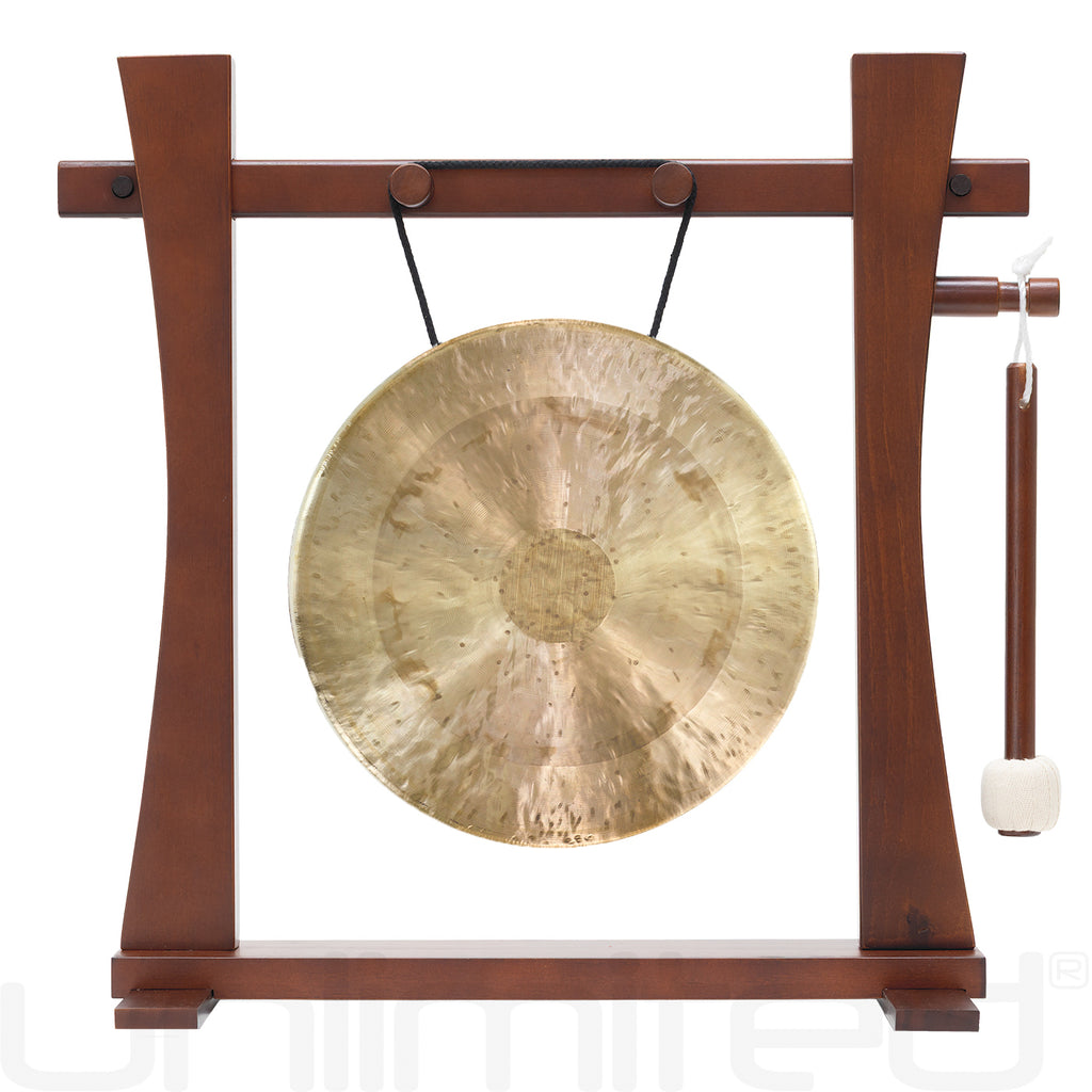 8" to 10" Chinese Gongs on the Tabletop Spirit Guide Gong Stand