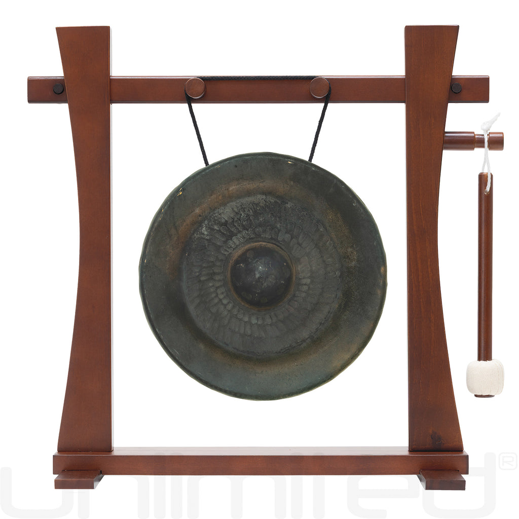 8" - 10" Vietnamese Gongs on the Tabletop Spirit Guide Gong Stand