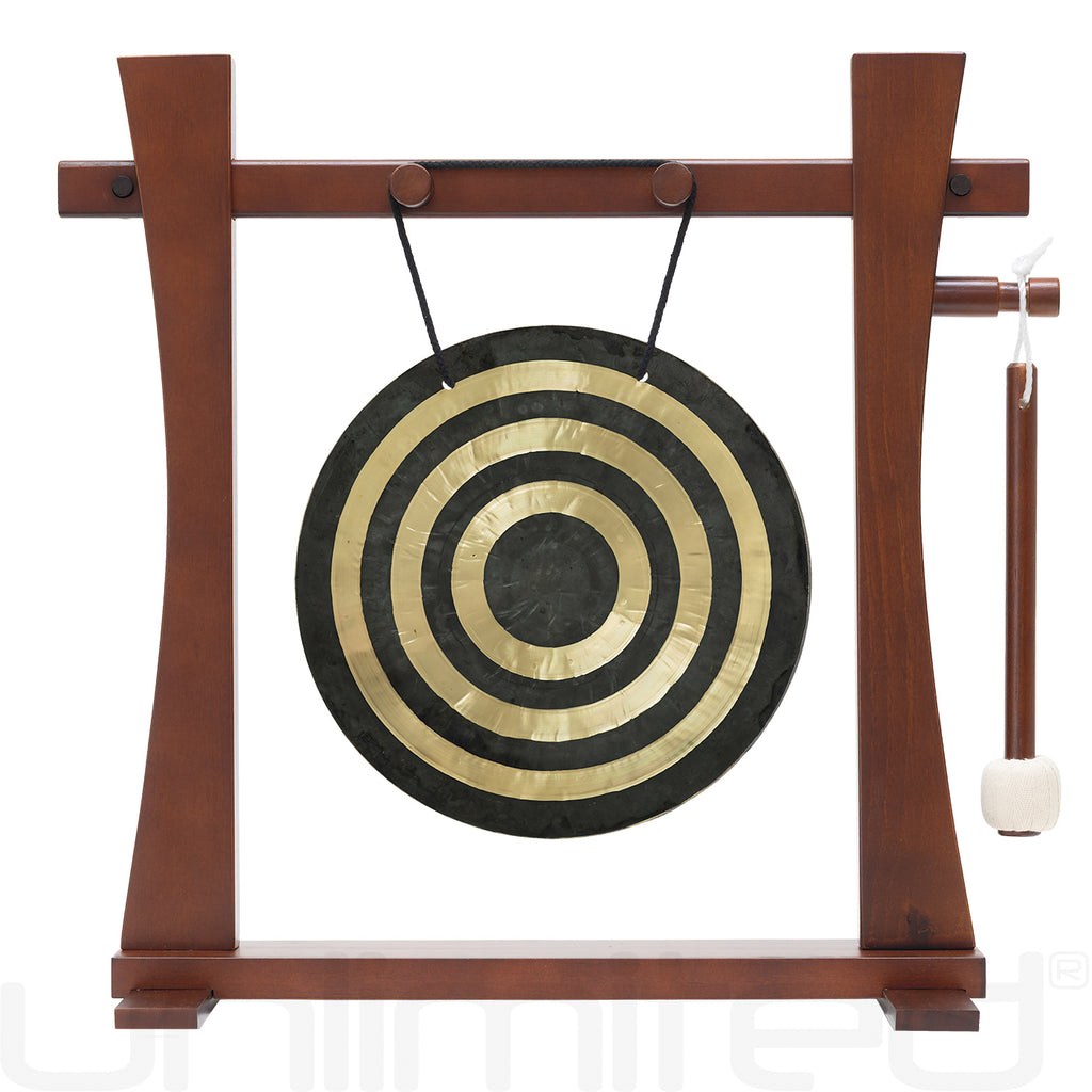 8" to 10" Chinese Gongs on the Tabletop Spirit Guide Gong Stand