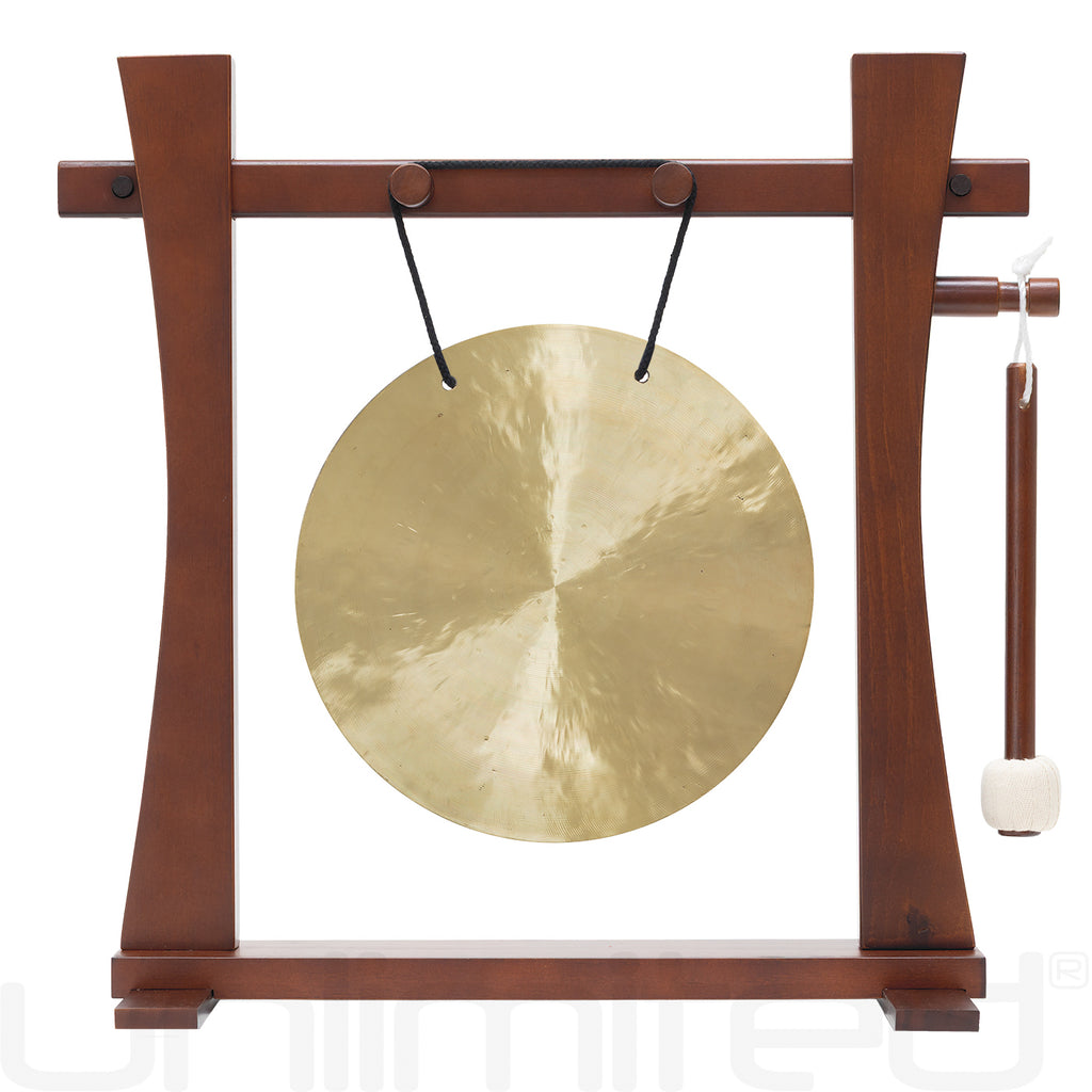 8" to 10" Chinese Gongs on the Tabletop Spirit Guide Gong Stand