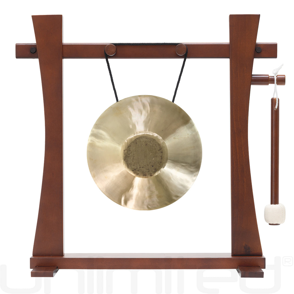 8" to 10" Chinese Gongs on the Tabletop Spirit Guide Gong Stand