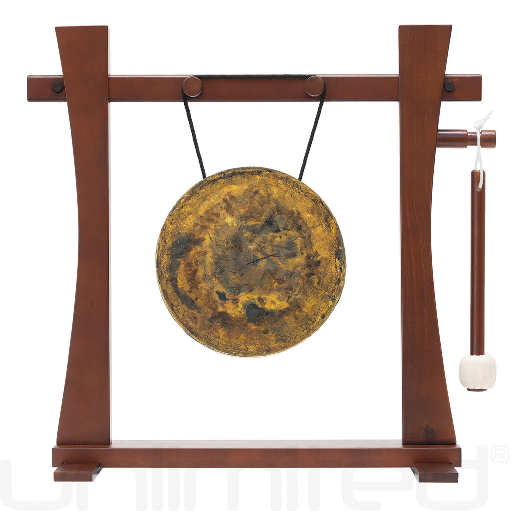 8" to 10" Chinese Gongs on the Tabletop Spirit Guide Gong Stand