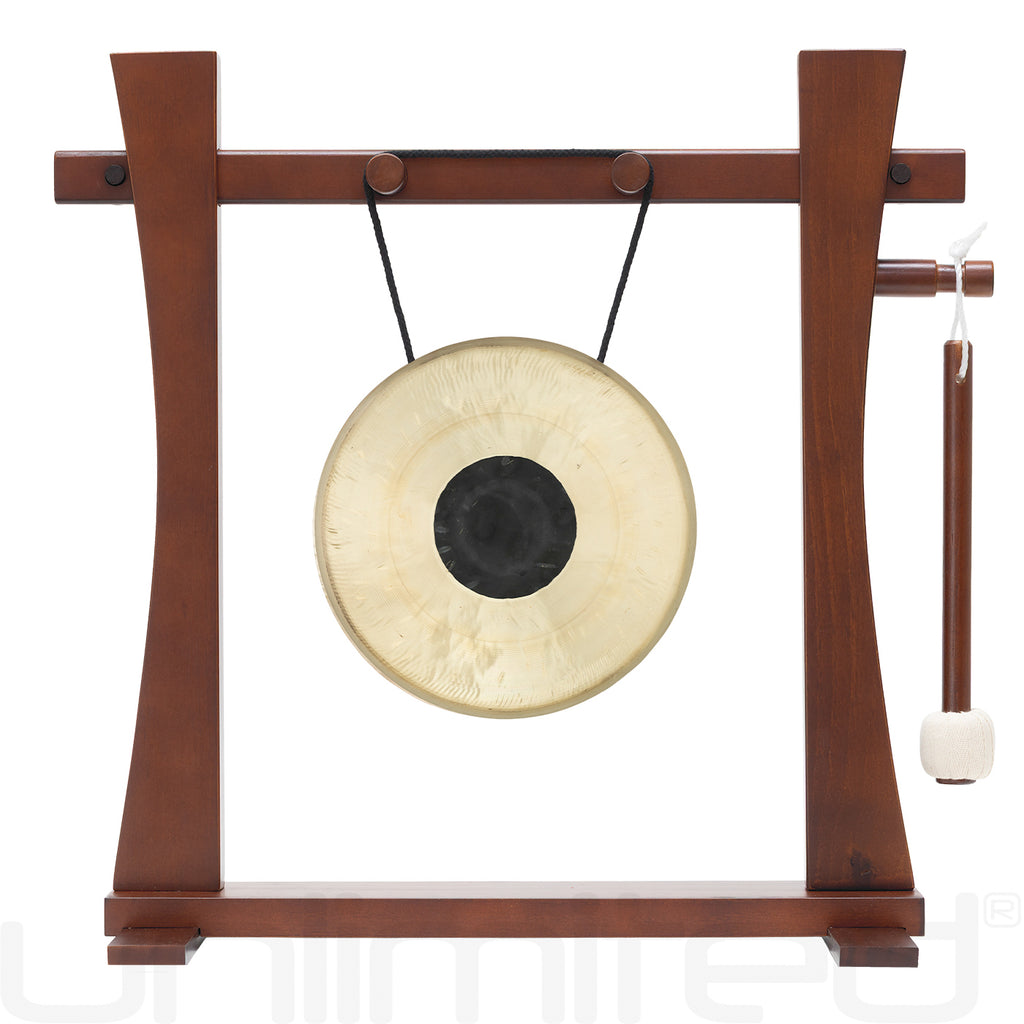8" to 10" Chinese Gongs on the Tabletop Spirit Guide Gong Stand