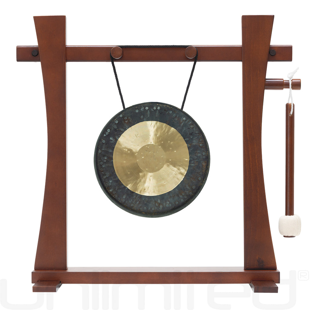 8" to 10" Chinese Gongs on the Tabletop Spirit Guide Gong Stand