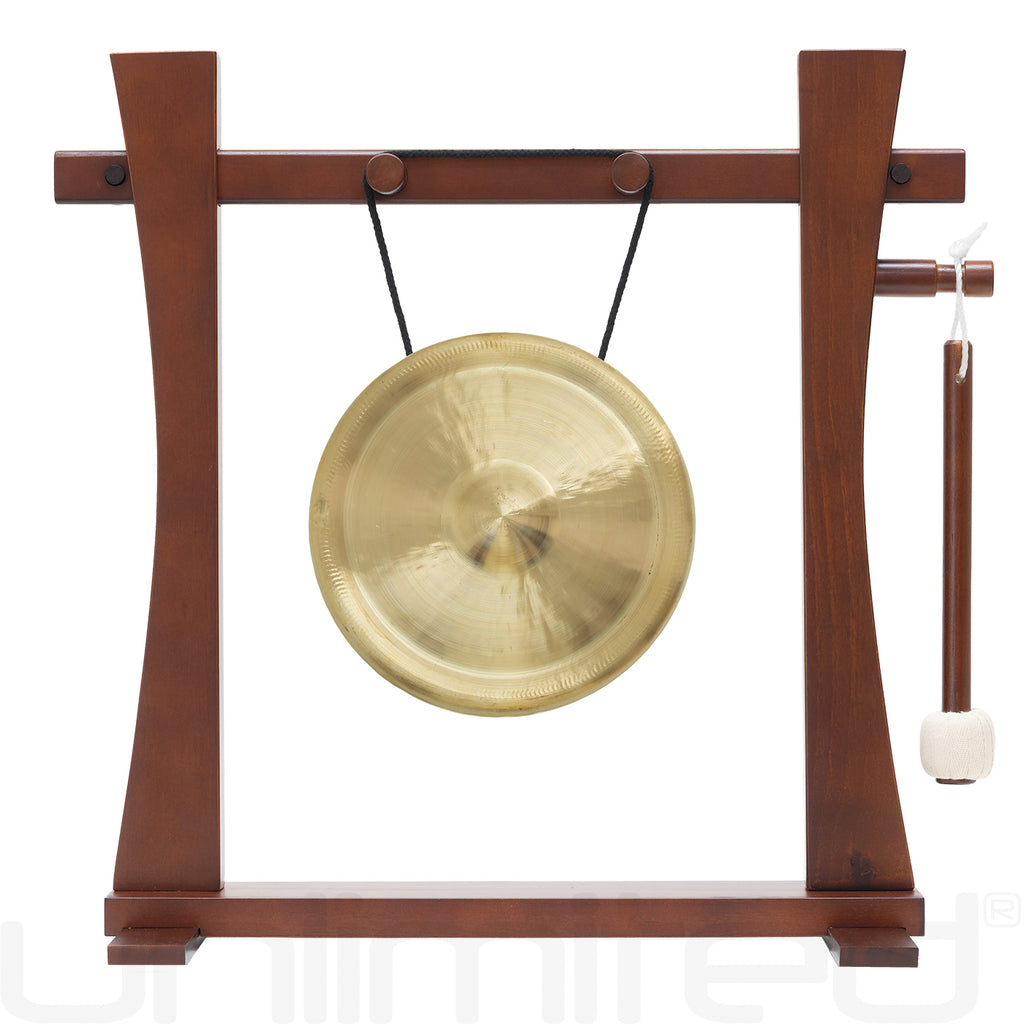 8" to 10" Chinese Gongs on the Tabletop Spirit Guide Gong Stand