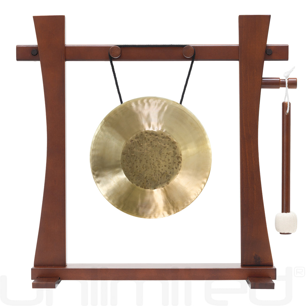 8" to 10" Chinese Gongs on the Tabletop Spirit Guide Gong Stand