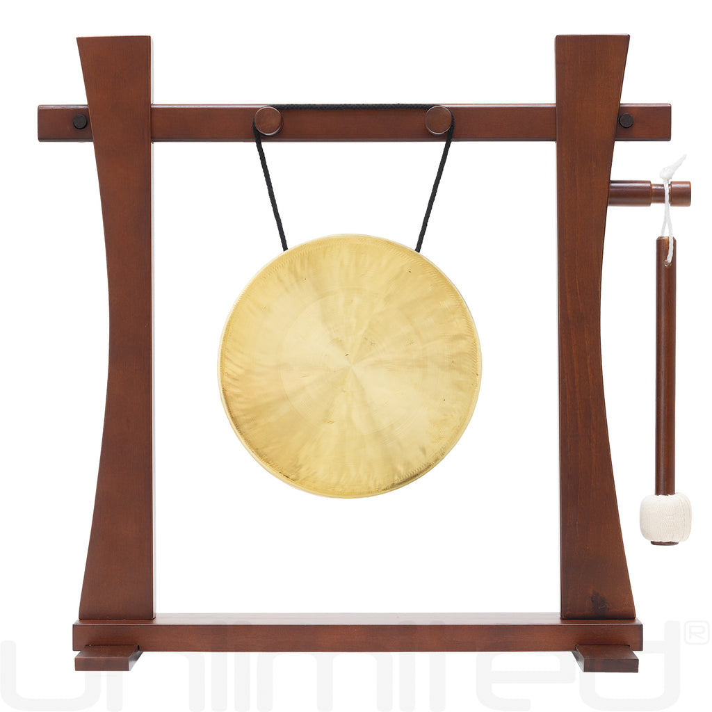 8" to 10" Chinese Gongs on the Tabletop Spirit Guide Gong Stand