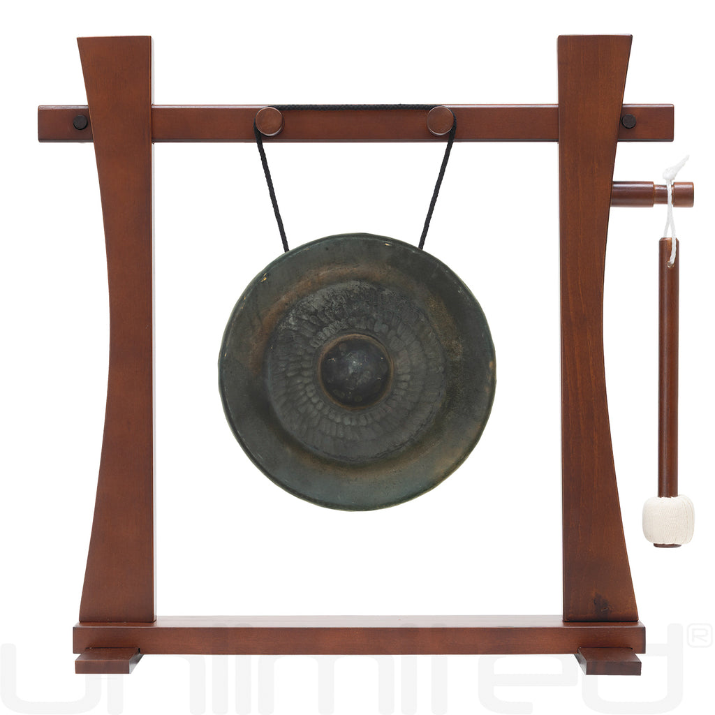 8" - 10" Vietnamese Gongs on the Tabletop Spirit Guide Gong Stand