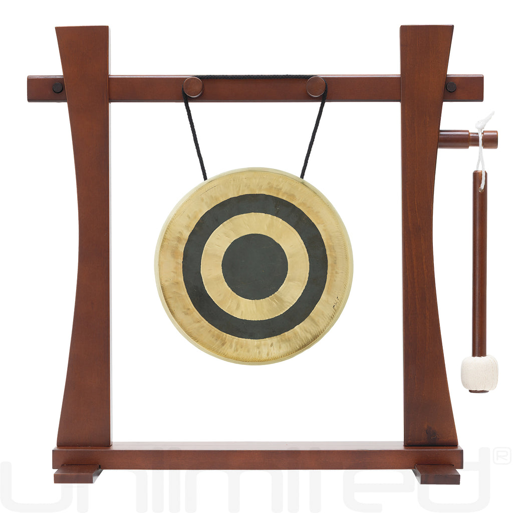 8" to 10" Chinese Gongs on the Tabletop Spirit Guide Gong Stand