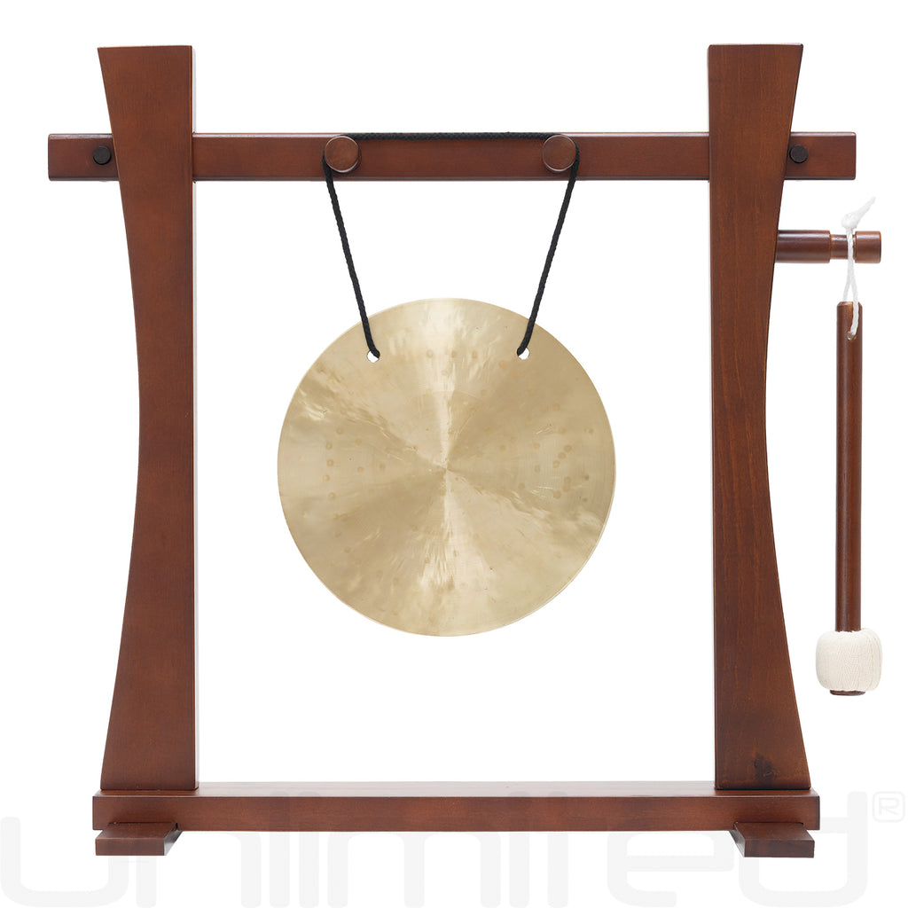 8" to 10" Chinese Gongs on the Tabletop Spirit Guide Gong Stand