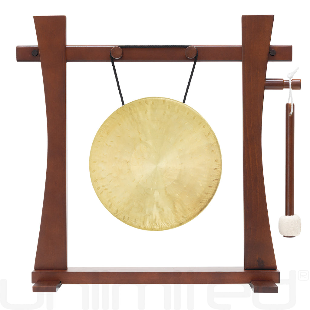 8" to 10" Chinese Gongs on the Tabletop Spirit Guide Gong Stand