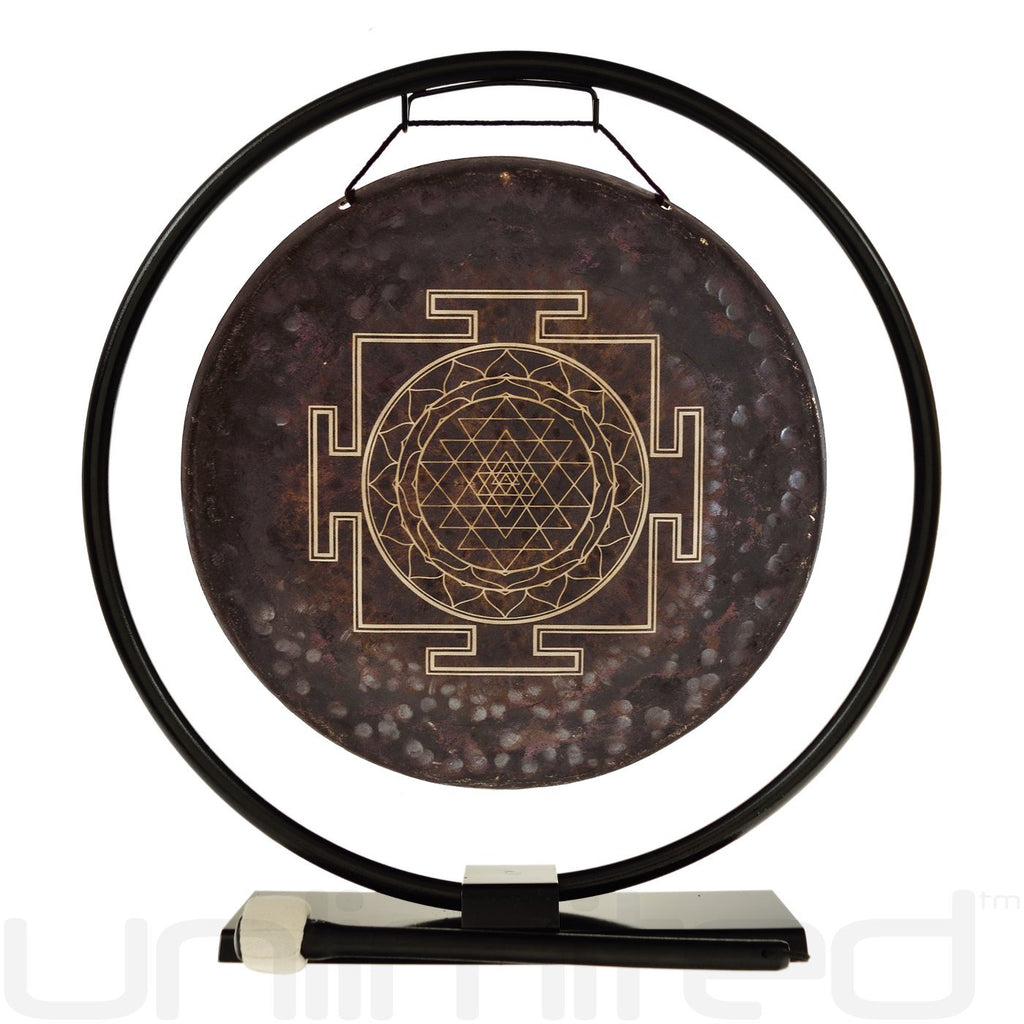Sri Yantra Gong on Stands - Gongs Unlimited
