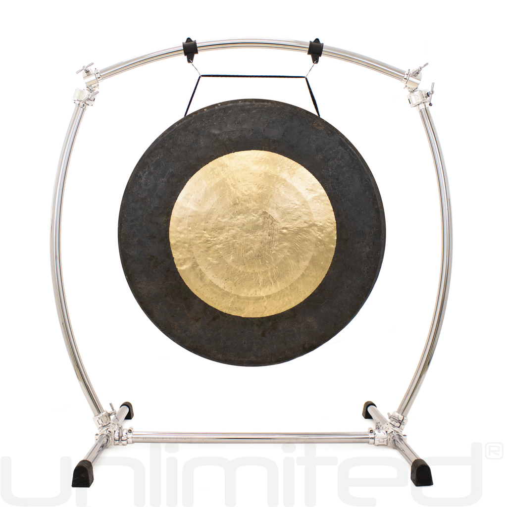 34" to 38" Gongs on the Gibraltar Curved Gong Stand (GCSCG-L)