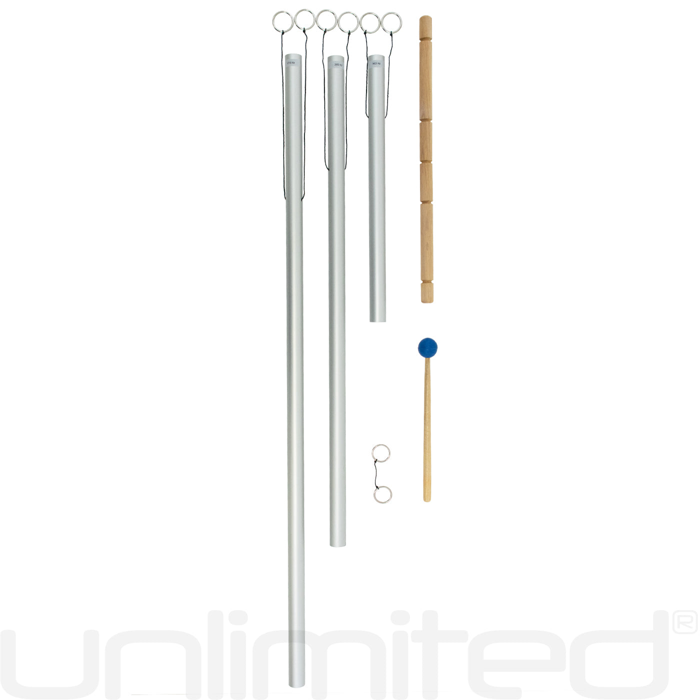 Set of 3 Solfeggio Tuned Healing Chimes - Gongs Unlimited