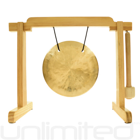 6” to 7” Gongs on the Tiny Atlas Stand - Natural - Gongs Unlimited