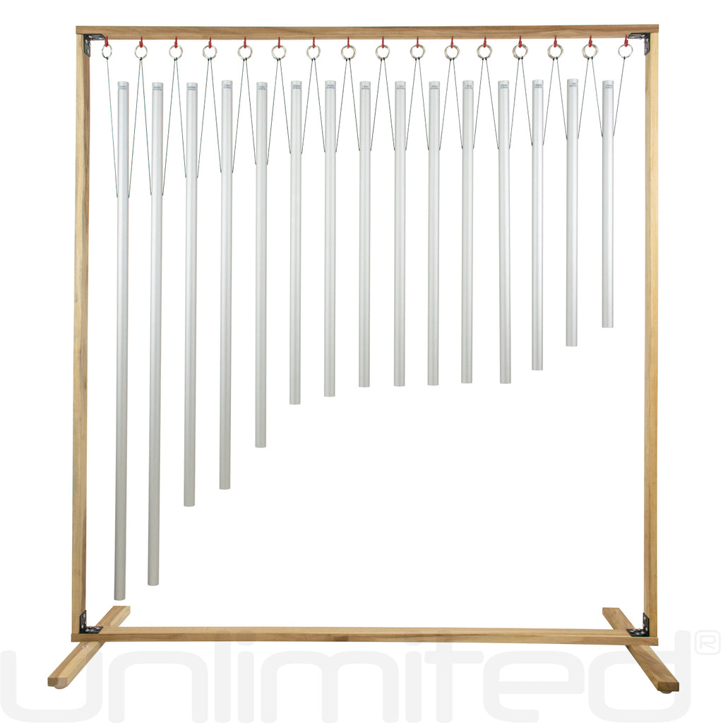 Set of 15 Human Organ Tuned Healing Chimes with Framed Wood Stand
