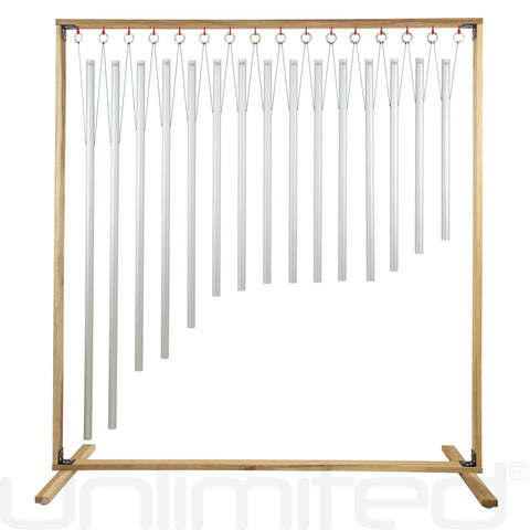 Set of 15 Human Organ Tuned Healing Chimes with Framed Wood Stand