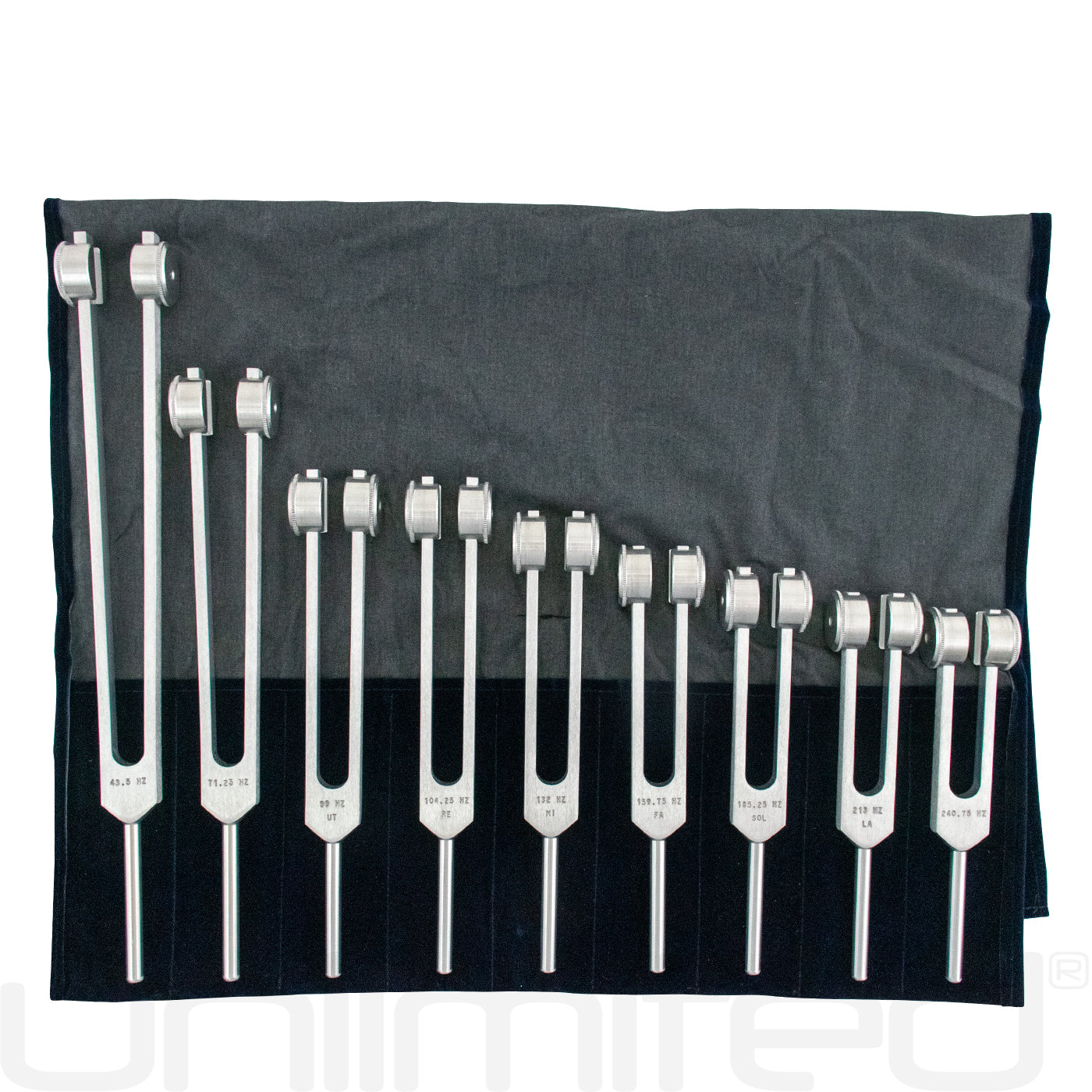Luminanti Solfeggio Body Set of 9 Tuning Forks (Weighted) - Gongs