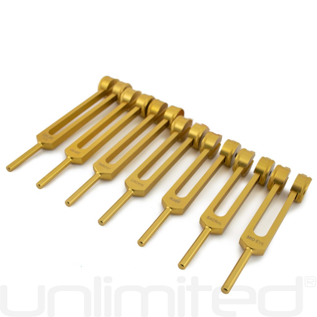 Unlimited 7 Chakra Tuning Fork Set (Weighted) with Activator