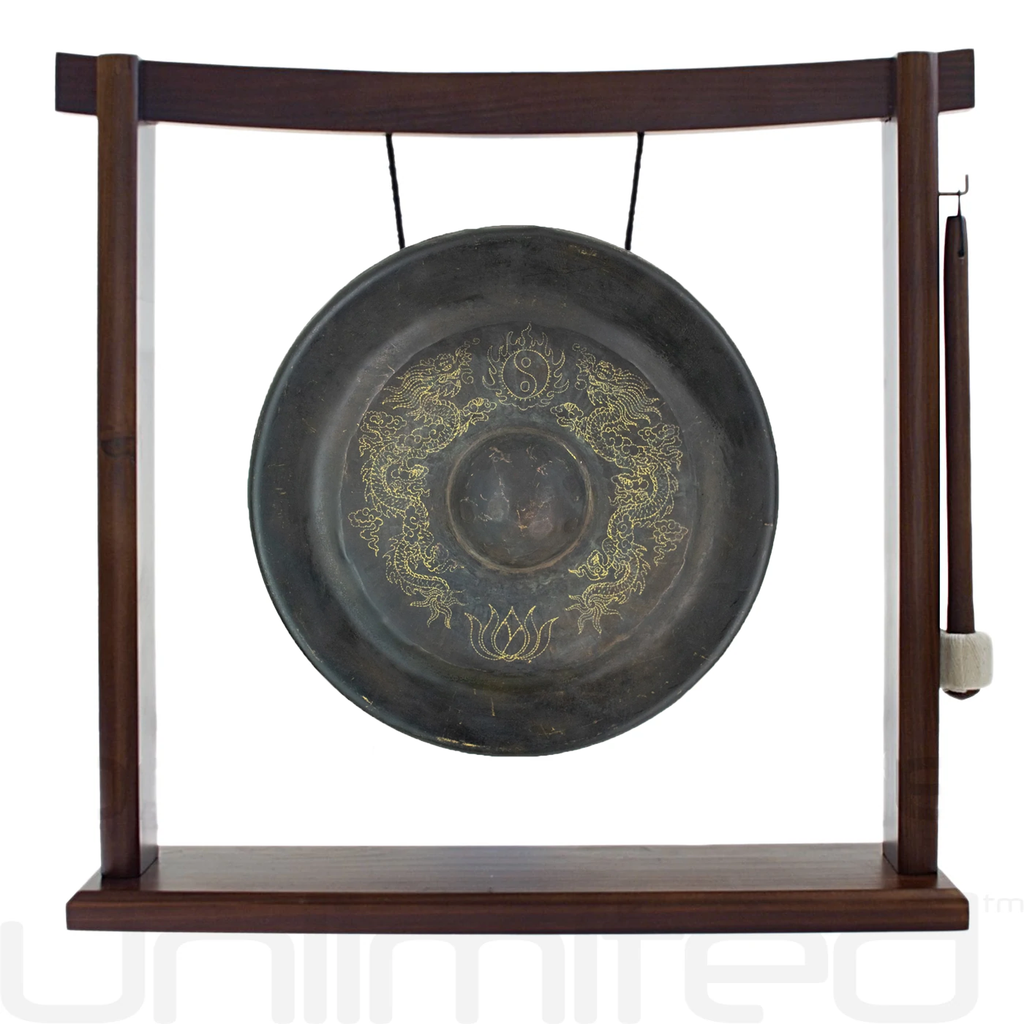 11" Vietnamese Tuned (to F4) Dragon Heart Gong on Stands