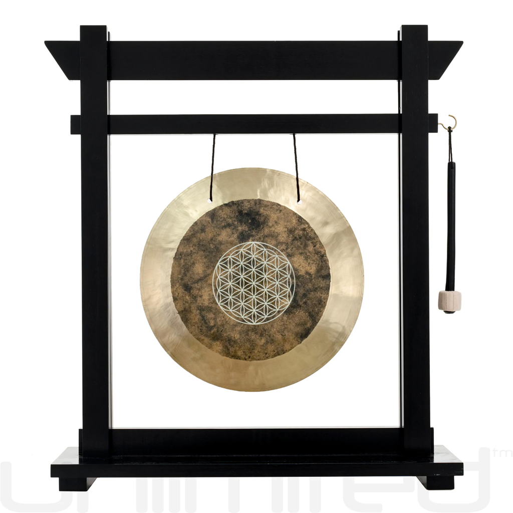 14" Flower of Life Deep Breath Gongs on Stands