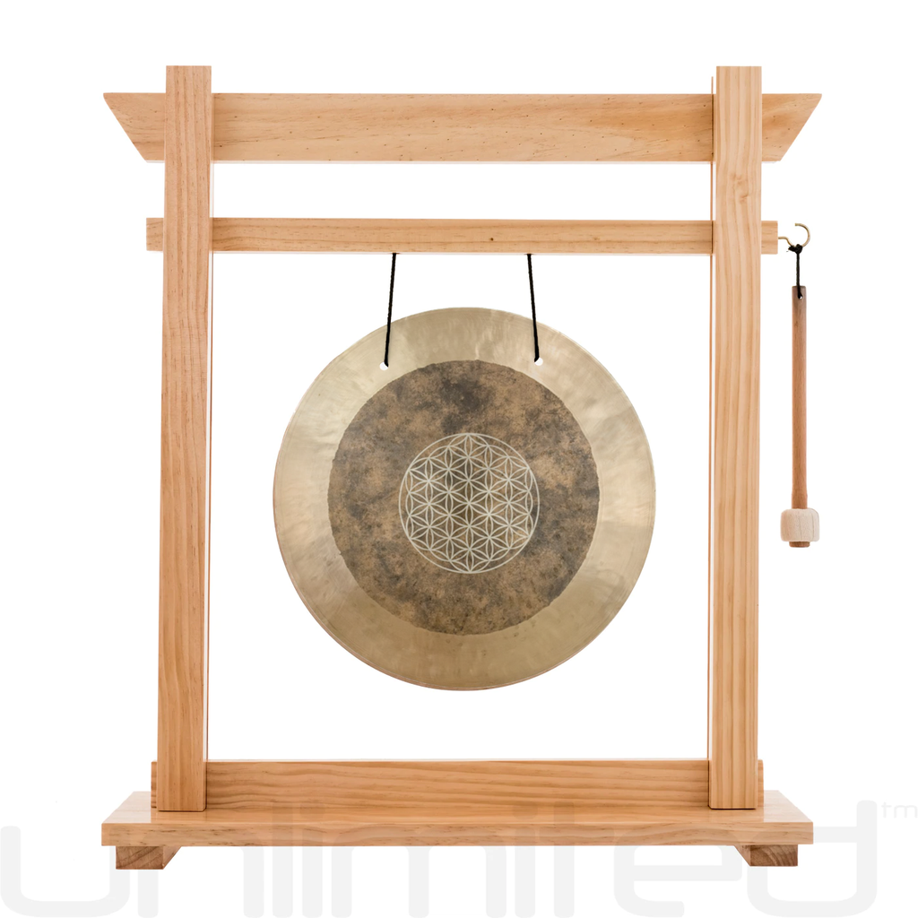 14" Flower of Life Deep Breath Gongs on Stands