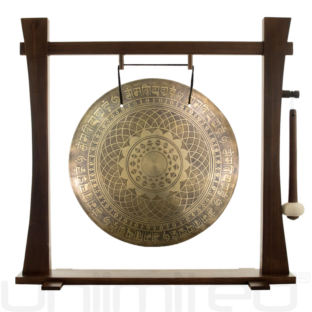 18" Long Life Newari Gong on Spirit Guide Gong Stand