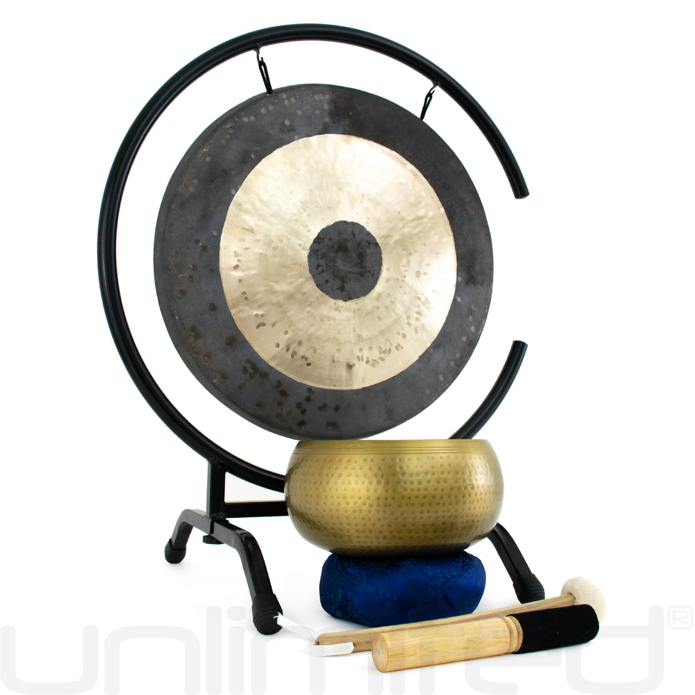 Gong Chau Grande Con Soporte De Madera - Instrumento Tradicional Chino Para Meditación, Yoga Y Terapia De Sonido. Diferentes Tamaños Disponibles.
